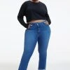 GOOD AMERICAN GOOD CURVE STRAIGHT CROSSOVER WAIST | INDIGO125