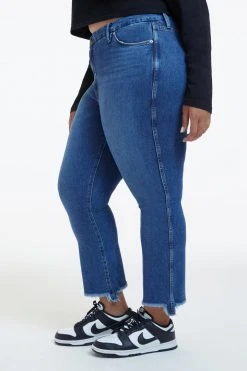 GOOD AMERICAN GOOD CURVE STRAIGHT CROSSOVER WAIST | INDIGO125