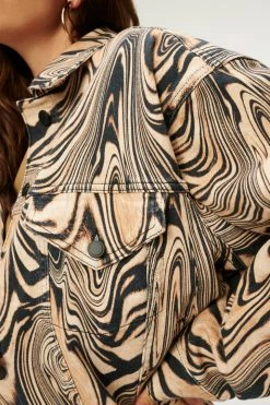 GA-SALE Tops BOYFRIEND JACKET TAN SWIRL | NATURAL SWIRL001