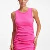 GOOD AMERICAN RUCHED TANK MINI DRESS | HAWAIIAN PINK001 Dresses
