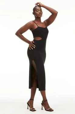GOOD AMERICAN Dresses CUT OUT MIDI DRESS | BLACK001