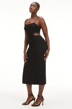 GOOD AMERICAN Dresses CUT OUT MIDI DRESS | BLACK001