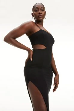GOOD AMERICAN Dresses CUT OUT MIDI DRESS | BLACK001