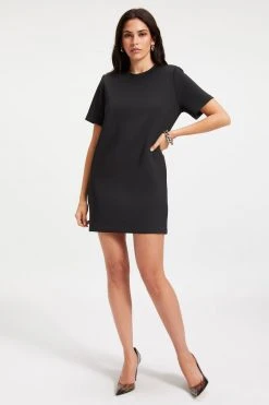GA-SALE STRONG SHOULDER SCUBA MINI | BLACK001 Dresses