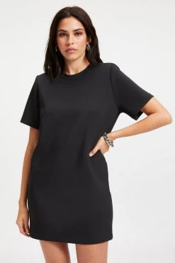 GA-SALE STRONG SHOULDER SCUBA MINI | BLACK001 Dresses