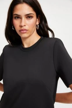 GA-SALE STRONG SHOULDER SCUBA MINI | BLACK001 Dresses