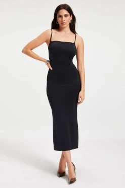 Buy ✨ GOOD AMERICAN SCUBA SPAGHETTI MIDI DRESS | BLACK001 🔥 DRESSes ✔️ 11 GOOD AMERICAN SCUBA SPAGHETTI MIDI DRESS | BLACK001 Dresses