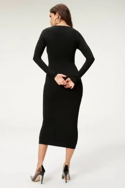 GOOD AMERICAN Dresses U RING MIDI DRESS | BLACK001