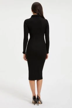 GOOD AMERICAN Good '90s '90S RIBBED SHIRT DRESS | BLACK001