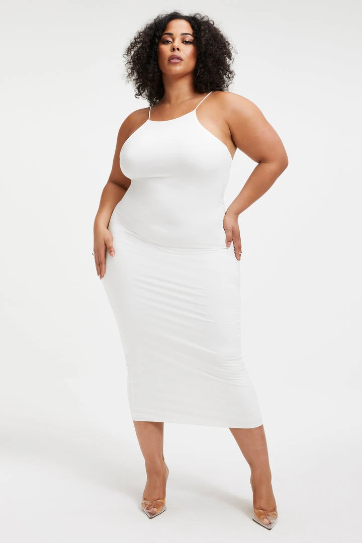 Hot Sale 💯 GOOD AMERICAN GOOD TOUCH '90S HALTER DRESS | IVORY001 Good '90s ⭐ 1 GOOD AMERICAN GOOD TOUCH '90S HALTER DRESS | IVORY001 Good '90s