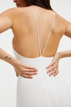 Hot Sale 💯 GOOD AMERICAN GOOD TOUCH '90S HALTER DRESS | IVORY001 Good '90s ⭐ 20 GOOD AMERICAN GOOD TOUCH '90S HALTER DRESS | IVORY001 Good '90s