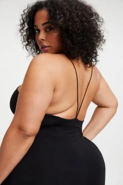 GOOD AMERICAN GOOD TOUCH '90S HALTER DRESS | BLACK001 Good '90s