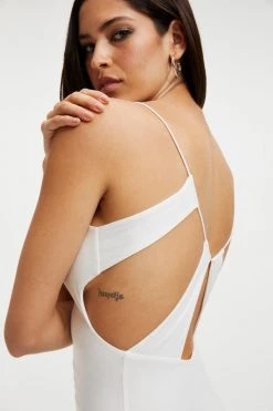 GOOD AMERICAN GOOD TOUCH '90s OPEN BACK DRESS | IVORY001