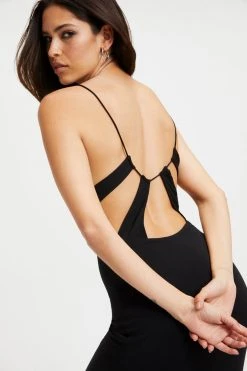 GOOD AMERICAN GOOD TOUCH '90s OPEN BACK DRESS | BLACK001 Good '90s