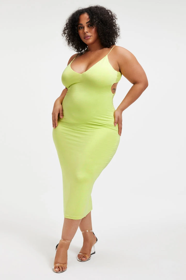 Hot Sale 💯 GOOD AMERICAN Good '90s GOOD TOUCH '90s OPEN BACK DRESS | KEY LIME001 😉 1 GOOD AMERICAN Good '90s GOOD TOUCH '90s OPEN BACK DRESS | KEY LIME001