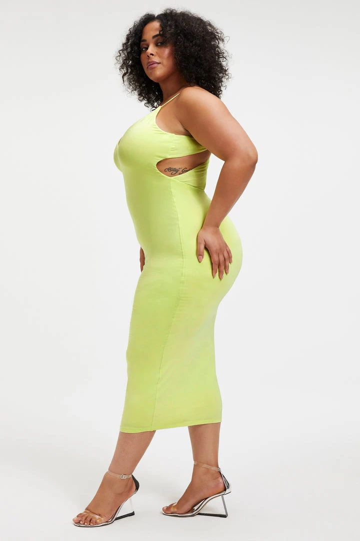 Hot Sale 💯 GOOD AMERICAN Good '90s GOOD TOUCH '90s OPEN BACK DRESS | KEY LIME001 😉 2 GOOD AMERICAN Good '90s GOOD TOUCH '90s OPEN BACK DRESS | KEY LIME001