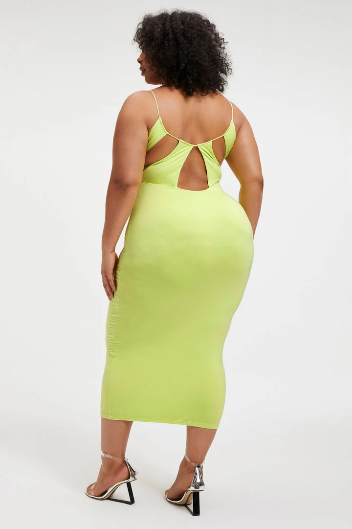 Hot Sale 💯 GOOD AMERICAN Good '90s GOOD TOUCH '90s OPEN BACK DRESS | KEY LIME001 😉 3 GOOD AMERICAN Good '90s GOOD TOUCH '90s OPEN BACK DRESS | KEY LIME001