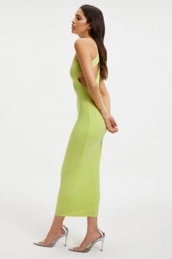 Hot Sale 💯 GOOD AMERICAN Good '90s GOOD TOUCH '90s OPEN BACK DRESS | KEY LIME001 😉 16 GOOD AMERICAN Good '90s GOOD TOUCH '90s OPEN BACK DRESS | KEY LIME001