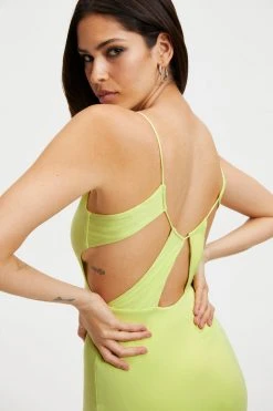 Hot Sale 💯 GOOD AMERICAN Good '90s GOOD TOUCH '90s OPEN BACK DRESS | KEY LIME001 😉 17 GOOD AMERICAN Good '90s GOOD TOUCH '90s OPEN BACK DRESS | KEY LIME001