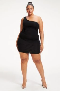 GOOD AMERICAN GOOD TOUCH RUCHED MINI DRESS | BLACK001 Dresses