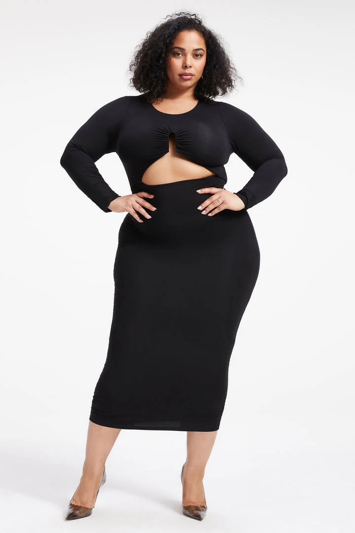 Deals 😍 GOOD AMERICAN Dresses GOOD TOUCH CUT OUT MIDI Dress | BLACK001 ✨ 6 GOOD AMERICAN Dresses GOOD TOUCH CUT OUT MIDI DRESS | BLACK001
