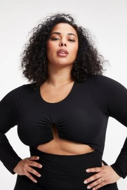 Deals 😍 GOOD AMERICAN Dresses GOOD TOUCH CUT OUT MIDI Dress | BLACK001 ✨ 19 GOOD AMERICAN Dresses GOOD TOUCH CUT OUT MIDI DRESS | BLACK001