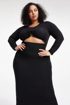 Deals 😍 GOOD AMERICAN Dresses GOOD TOUCH CUT OUT MIDI Dress | BLACK001 ✨ 20 GOOD AMERICAN Dresses GOOD TOUCH CUT OUT MIDI DRESS | BLACK001