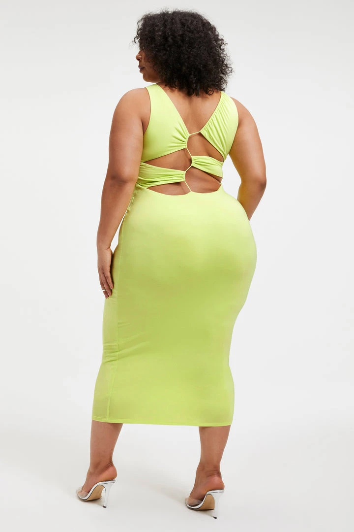 Outlet โค๏ธ GOOD AMERICAN GOOD TOUCH '90S PLUNGE BACK ๐ DRESS | KEY LIME001 Good '90s ๐ 4 GOOD AMERICAN GOOD TOUCH '90S PLUNGE BACK DRESS | KEY LIME001 Good '90s