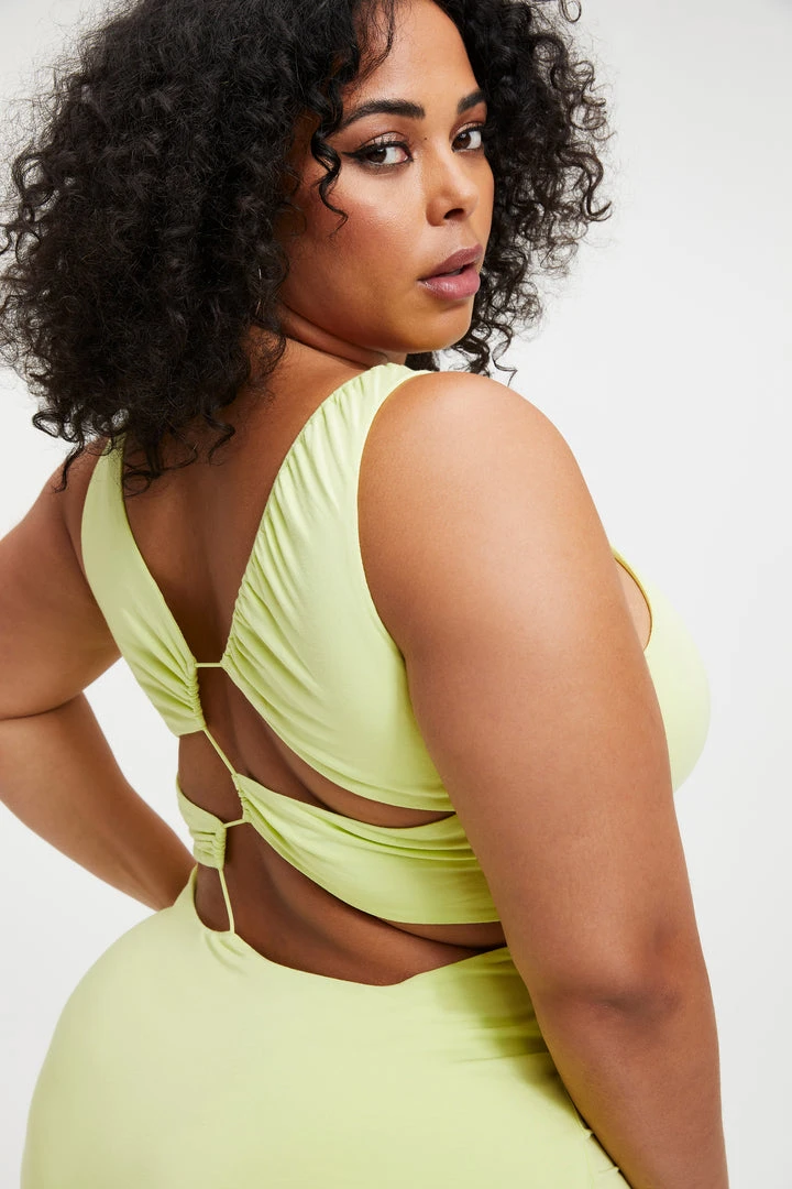 Outlet โค๏ธ GOOD AMERICAN GOOD TOUCH '90S PLUNGE BACK ๐ DRESS | KEY LIME001 Good '90s ๐ 5 GOOD AMERICAN GOOD TOUCH '90S PLUNGE BACK DRESS | KEY LIME001 Good '90s