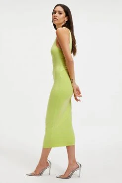 Outlet โค๏ธ GOOD AMERICAN GOOD TOUCH '90S PLUNGE BACK ๐ DRESS | KEY LIME001 Good '90s ๐ 17 GOOD AMERICAN GOOD TOUCH '90S PLUNGE BACK DRESS | KEY LIME001 Good '90s