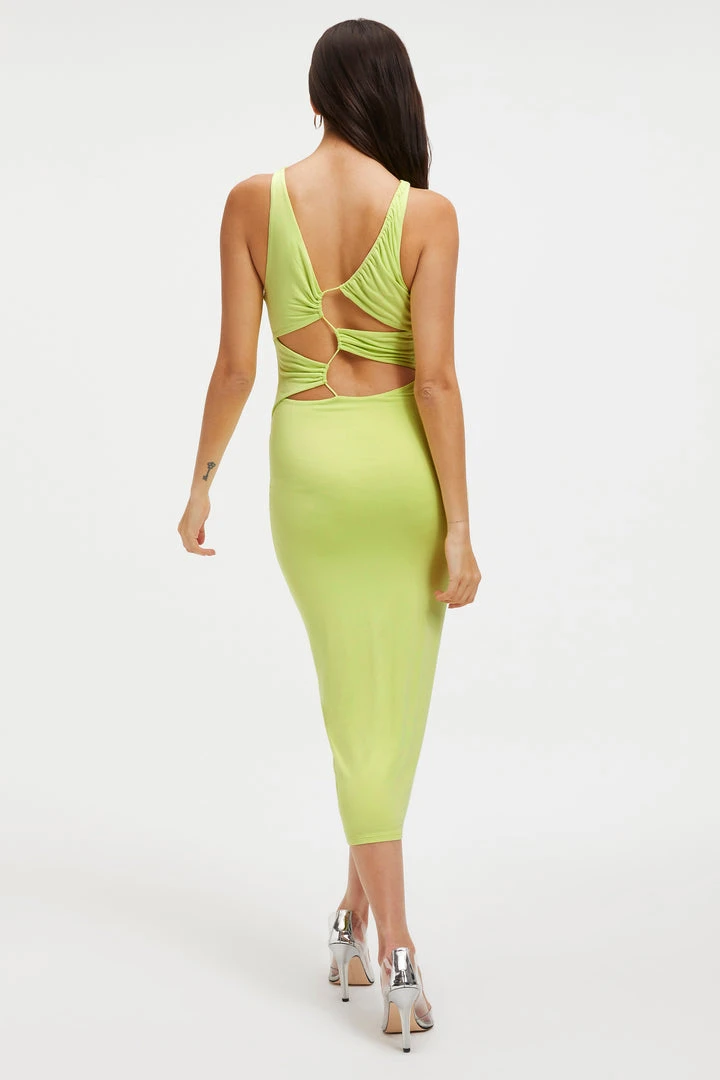 Outlet โค๏ธ GOOD AMERICAN GOOD TOUCH '90S PLUNGE BACK ๐ DRESS | KEY LIME001 Good '90s ๐ 9 GOOD AMERICAN GOOD TOUCH '90S PLUNGE BACK DRESS | KEY LIME001 Good '90s