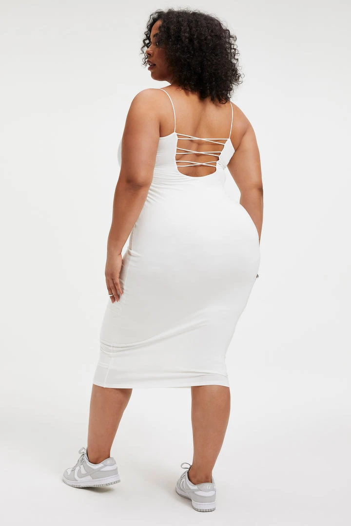 Budget 🎉 GOOD AMERICAN GOOD TOUCH '90s LACE BACK DRESS | IVORY001 😉 8 GOOD AMERICAN GOOD TOUCH '90s LACE BACK DRESS | IVORY001