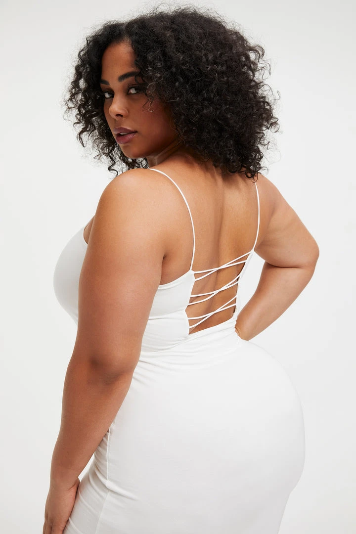 Budget 🎉 GOOD AMERICAN GOOD TOUCH '90s LACE BACK DRESS | IVORY001 😉 5 GOOD AMERICAN GOOD TOUCH '90s LACE BACK DRESS | IVORY001