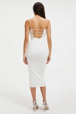 Budget 🎉 GOOD AMERICAN GOOD TOUCH '90s LACE BACK DRESS | IVORY001 😉 12 GOOD AMERICAN GOOD TOUCH '90s LACE BACK DRESS | IVORY001