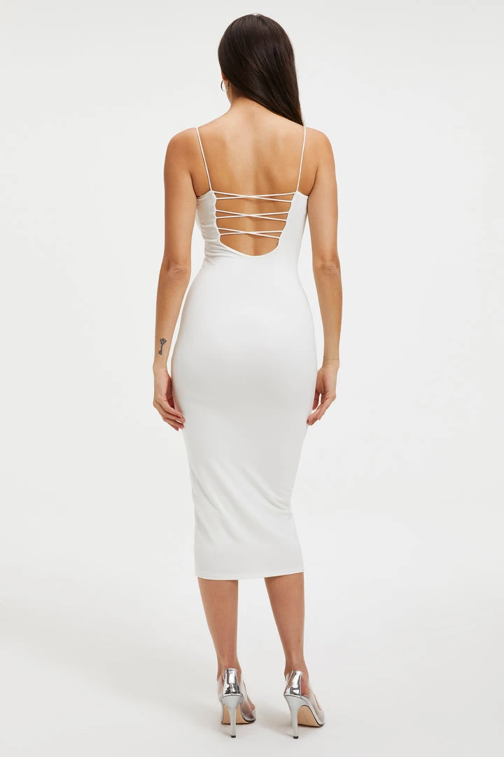 Budget 🎉 GOOD AMERICAN GOOD TOUCH '90s LACE BACK DRESS | IVORY001 😉 4 GOOD AMERICAN GOOD TOUCH '90s LACE BACK DRESS | IVORY001