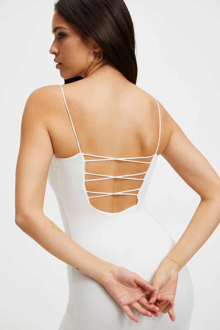 Budget 🎉 GOOD AMERICAN GOOD TOUCH '90s LACE BACK DRESS | IVORY001 😉 1 GOOD AMERICAN GOOD TOUCH '90s LACE BACK DRESS | IVORY001