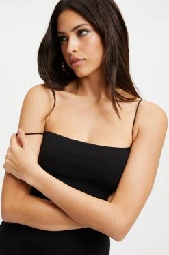 GOOD AMERICAN GOOD TOUCH '90s LACE BACK DRESS | BLACK001 Good '90s