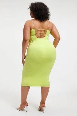 GOOD AMERICAN Good '90s GOOD TOUCH '90s LACE BACK DRESS | KEY LIME001