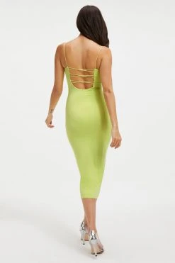 GOOD AMERICAN Good '90s GOOD TOUCH '90s LACE BACK DRESS | KEY LIME001