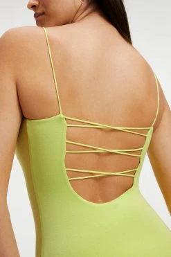 GOOD AMERICAN Good '90s GOOD TOUCH '90s LACE BACK DRESS | KEY LIME001