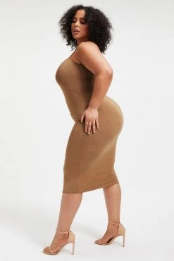 GOOD AMERICAN GOOD TOUCH '90s LACE BACK DRESS | PECAN001