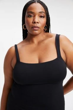 GOOD AMERICAN Good '90s '90s TANK DRESS | BLACK001