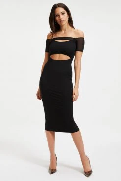 GOOD AMERICAN Dresses OFF SHOULDER CUT DRESS | BLACK001