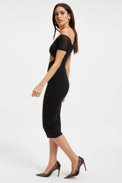 GOOD AMERICAN Dresses OFF SHOULDER CUT DRESS | BLACK001