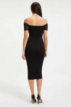 GOOD AMERICAN Dresses OFF SHOULDER CUT DRESS | BLACK001