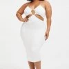 GOOD AMERICAN Dresses GOOD TOUCH CUT BRA DRESS | IVORY001