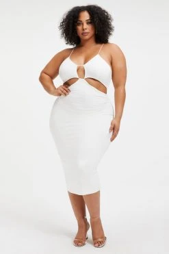 GOOD AMERICAN Dresses GOOD TOUCH CUT BRA DRESS | IVORY001