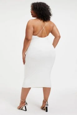 GOOD AMERICAN Dresses GOOD TOUCH CUT BRA DRESS | IVORY001