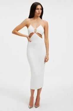 GOOD AMERICAN Dresses GOOD TOUCH CUT BRA DRESS | IVORY001