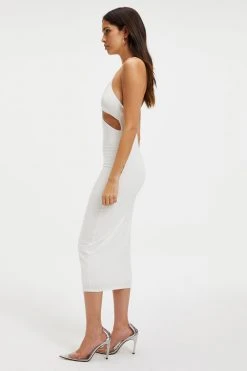 GOOD AMERICAN Dresses GOOD TOUCH CUT BRA DRESS | IVORY001